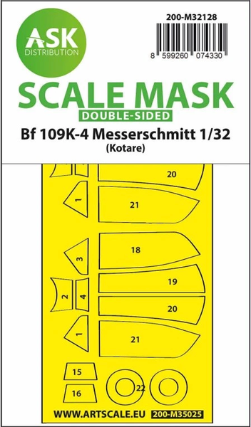 Bf 109K-4 double-sided express fit mask for Kotare 1/32