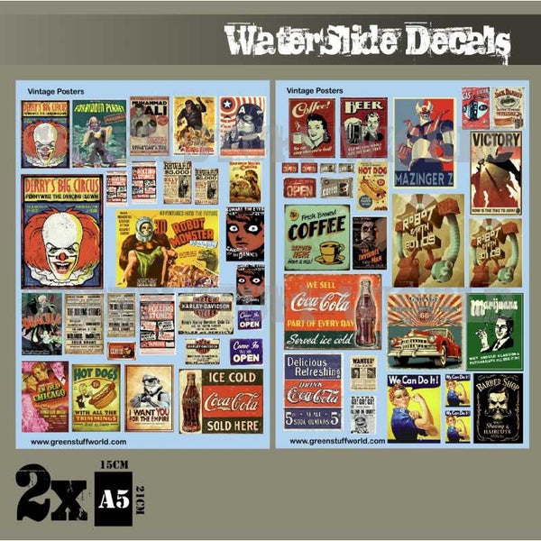 Waterslide Decals - Vintage Posters (Green Stuff World)