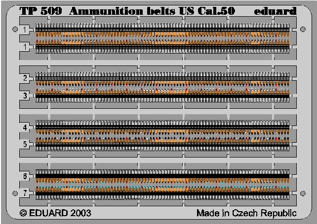 P/E Ammunition belts US Cal.50, Colored (Eduard 1/35)